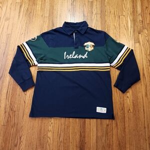 Retro Irish Heritage Collection Men's Rugby Polo Shirt Size XXL Long Sleeve